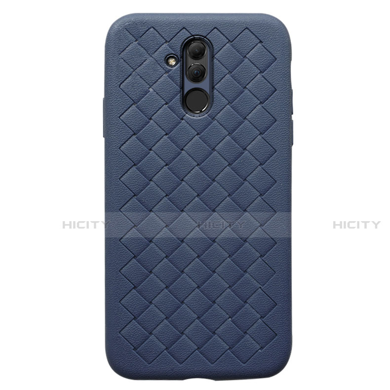 Custodia Silicone Morbida In Pelle Cover H05 per Huawei Mate 20 Lite Blu