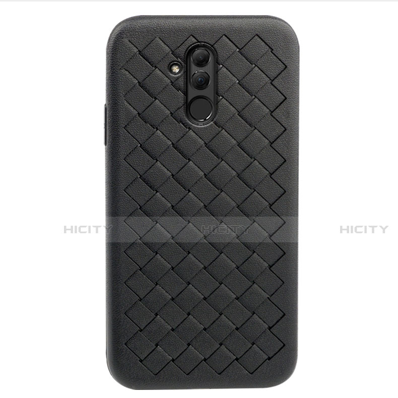 Custodia Silicone Morbida In Pelle Cover H05 per Huawei Mate 20 Lite Nero