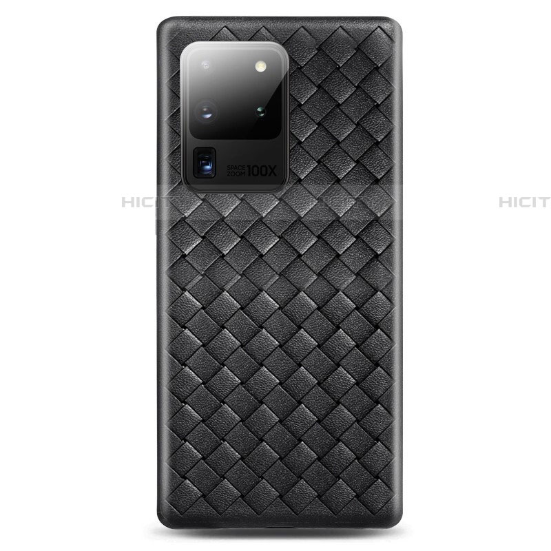 Custodia Silicone Morbida In Pelle Cover H05 per Samsung Galaxy S20 Ultra Nero