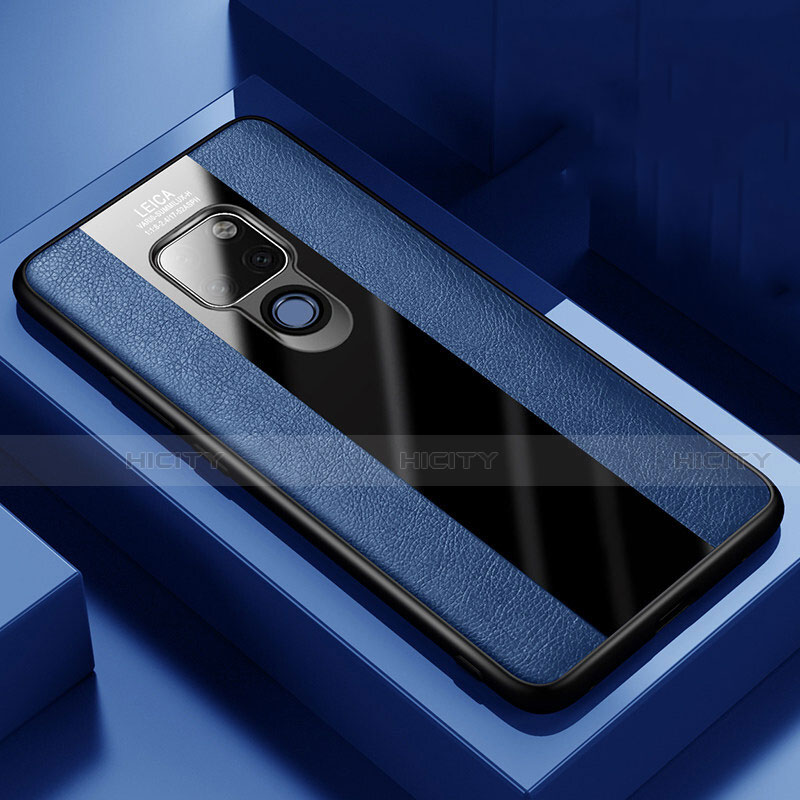 Custodia Silicone Morbida In Pelle Cover H06 per Huawei Mate 20 X 5G Blu