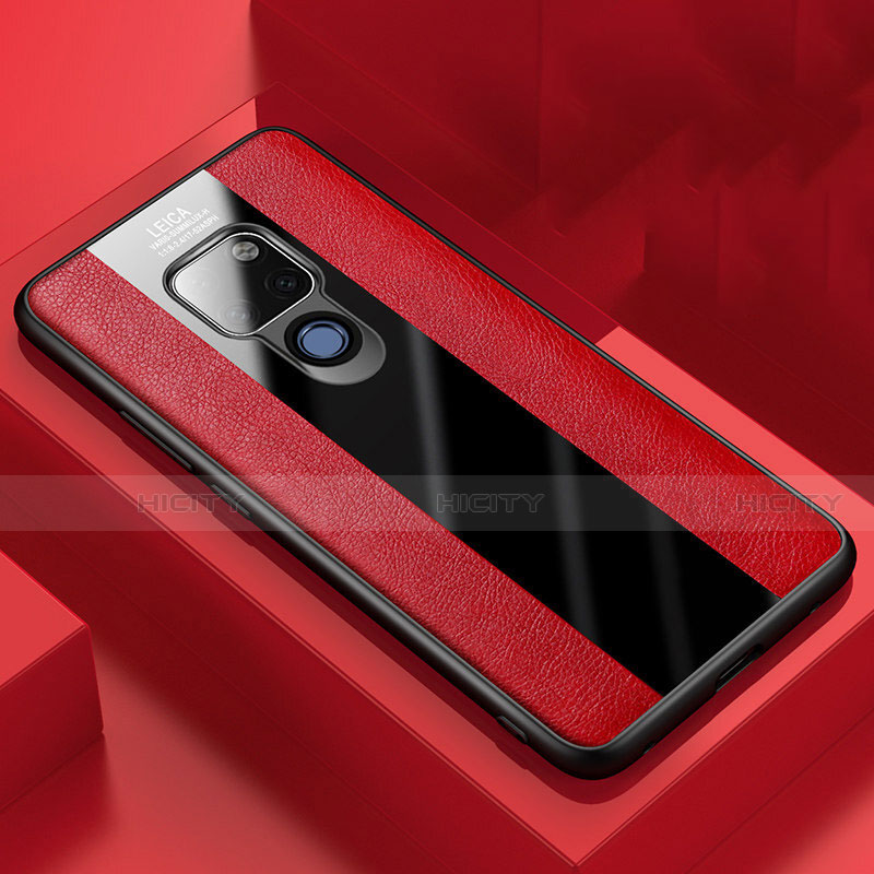 Custodia Silicone Morbida In Pelle Cover H06 per Huawei Mate 20 X 5G Rosso