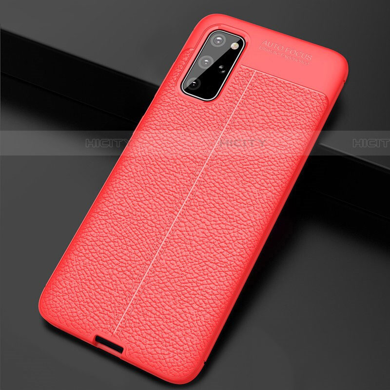 Custodia Silicone Morbida In Pelle Cover H06 per Samsung Galaxy S20 Plus 5G Rosso