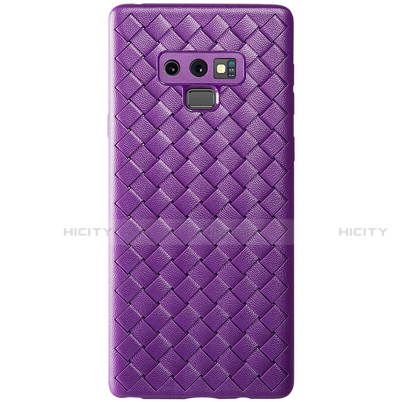 Custodia Silicone Morbida In Pelle Cover L01 per Samsung Galaxy Note 9 Viola