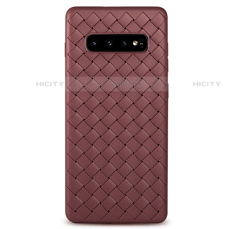 Custodia Silicone Morbida In Pelle Cover L02 per Samsung Galaxy S10 5G Marrone