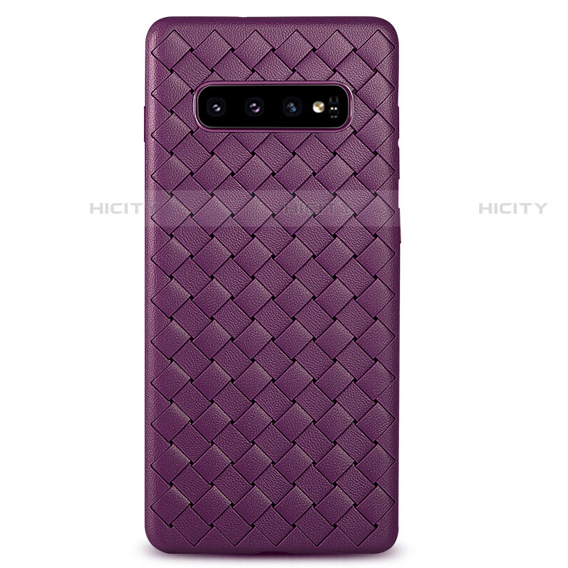 Custodia Silicone Morbida In Pelle Cover L02 per Samsung Galaxy S10 5G Viola