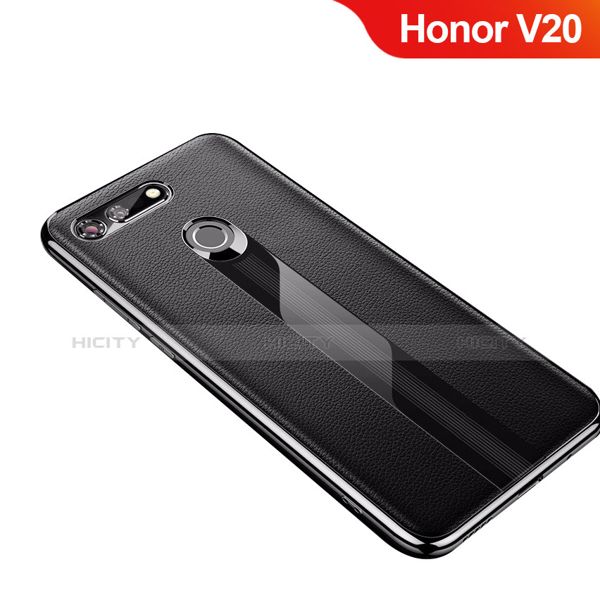 Custodia Silicone Morbida In Pelle Cover M01 per Huawei Honor V20 Nero