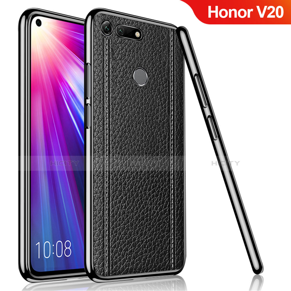 Custodia Silicone Morbida In Pelle Cover M02 per Huawei Honor V20 Nero