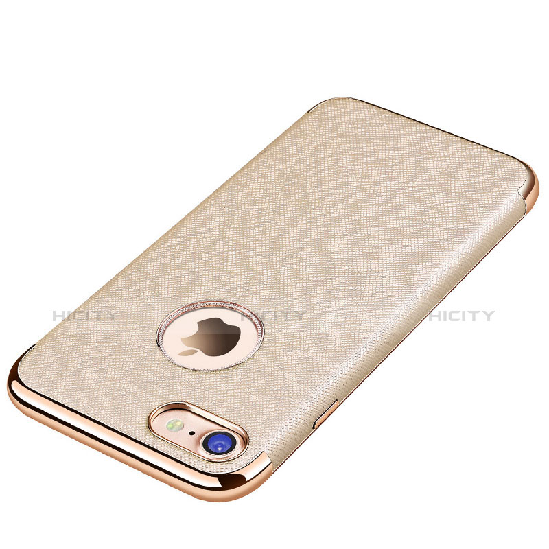 Custodia Silicone Morbida In Pelle Cover per Apple iPhone 7 Oro