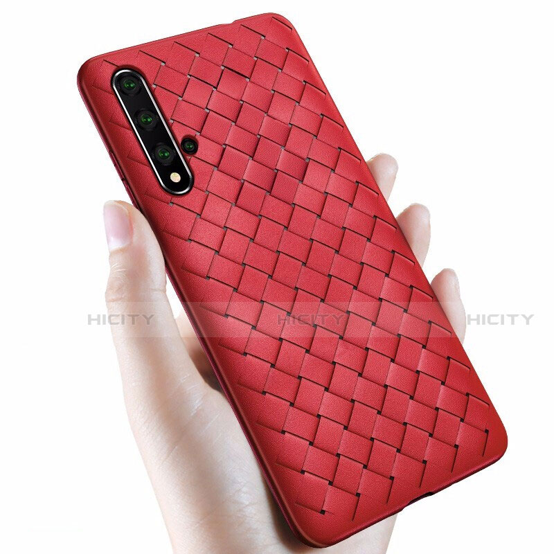 Custodia Silicone Morbida In Pelle Cover per Huawei Honor 20 Rosso