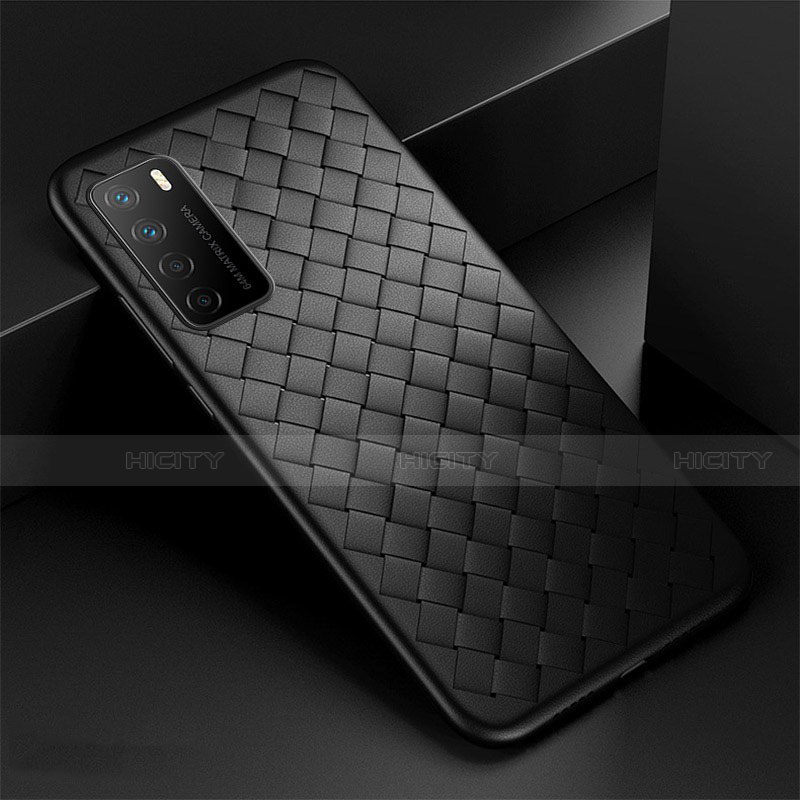 Custodia Silicone Morbida In Pelle Cover per Huawei Honor Play4 5G Nero