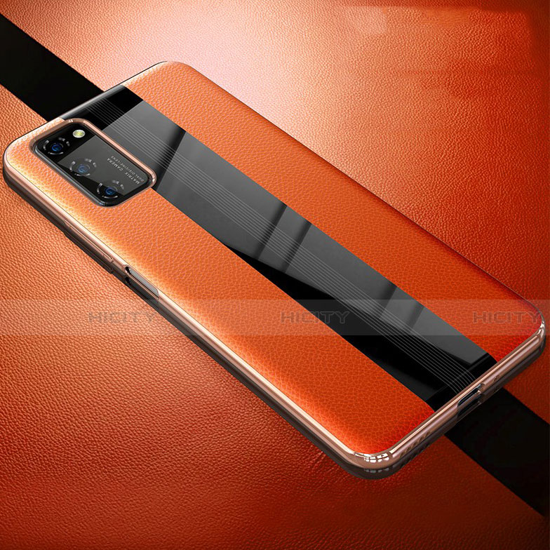 Custodia Silicone Morbida In Pelle Cover per Huawei Honor V30 5G Arancione