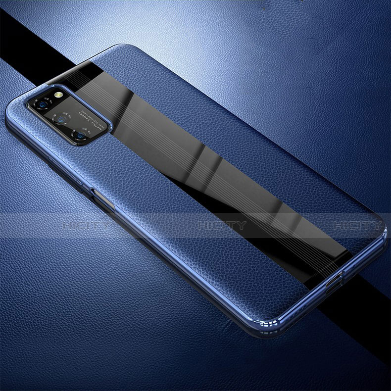Custodia Silicone Morbida In Pelle Cover per Huawei Honor View 30 5G Blu