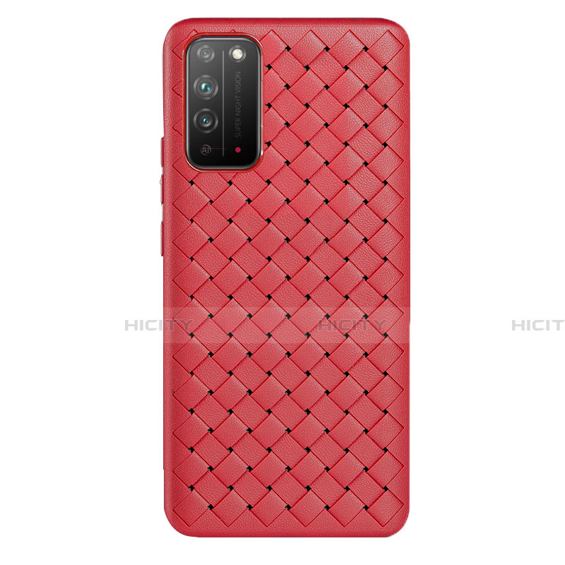 Custodia Silicone Morbida In Pelle Cover per Huawei Honor X10 5G Rosso