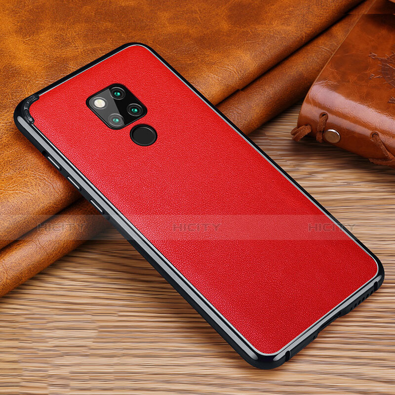 Custodia Silicone Morbida In Pelle Cover per Huawei Mate 20 X Rosso