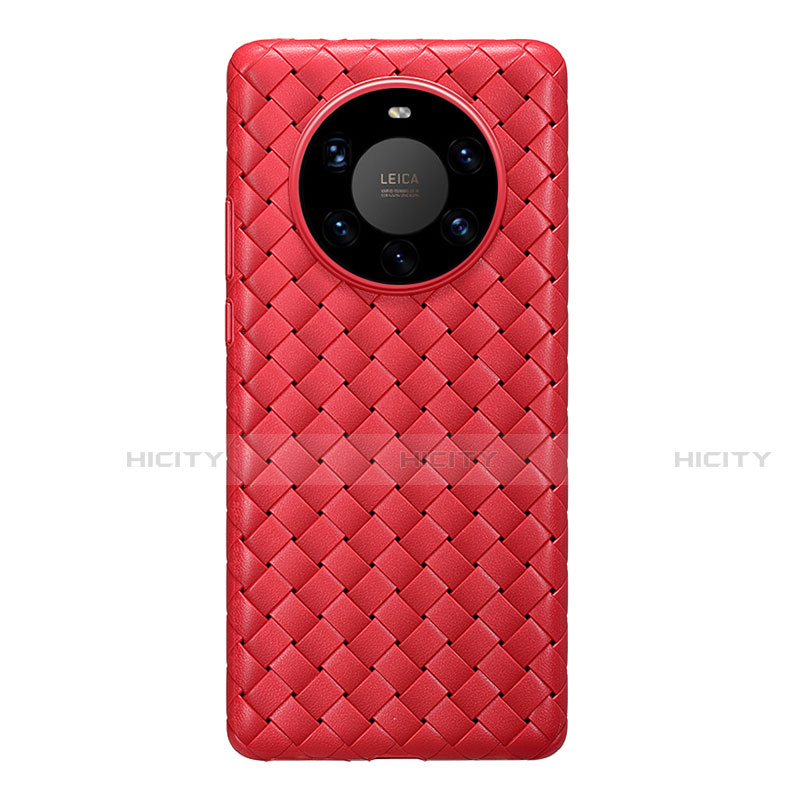 Custodia Silicone Morbida In Pelle Cover per Huawei Mate 40 Pro+ Plus Rosso