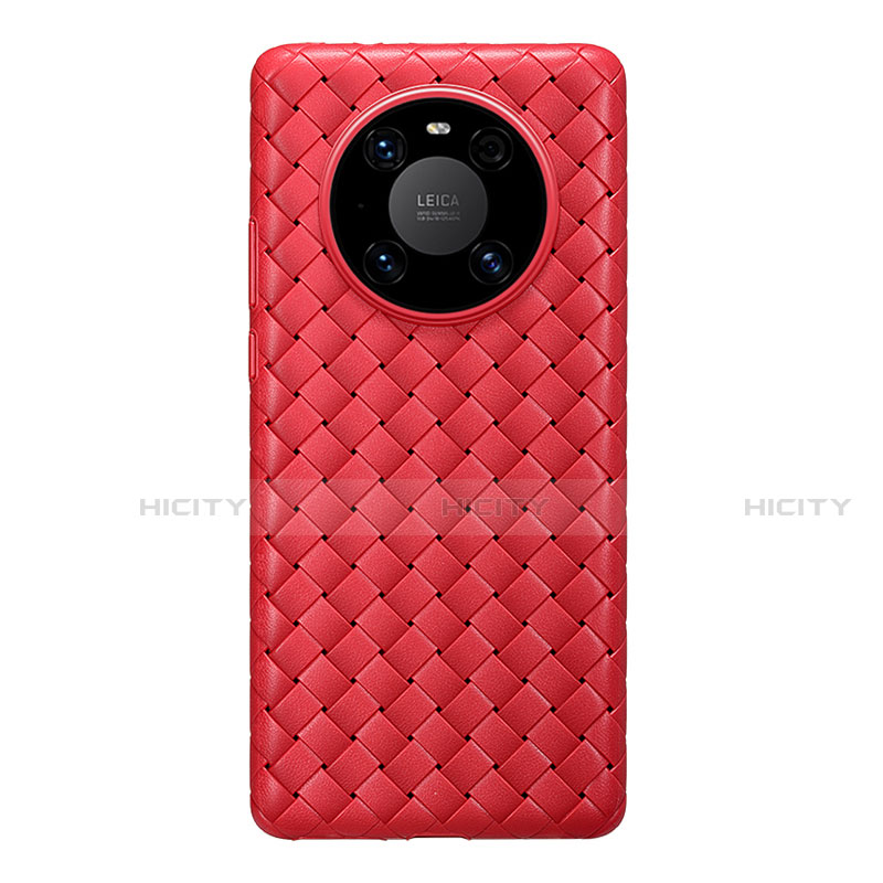 Custodia Silicone Morbida In Pelle Cover per Huawei Mate 40 Pro Rosso