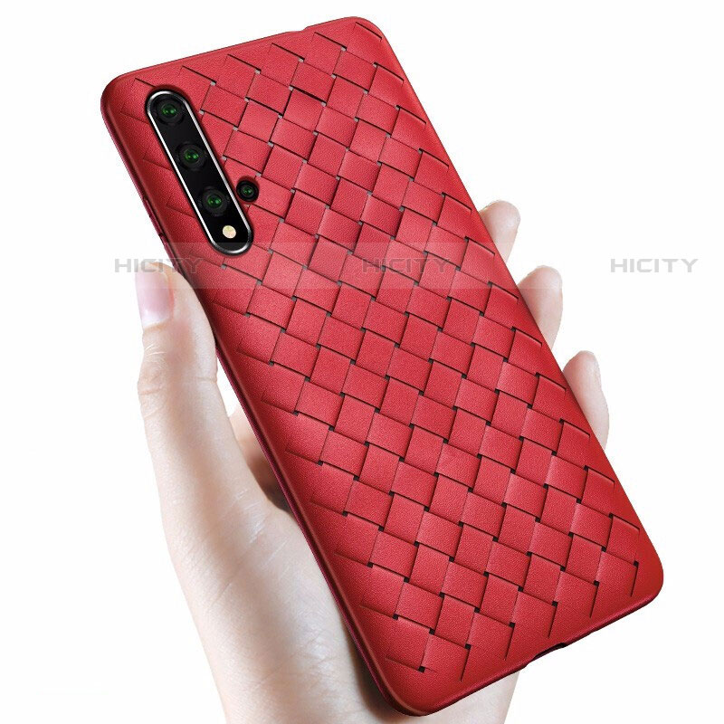 Custodia Silicone Morbida In Pelle Cover per Huawei Nova 5T Rosso