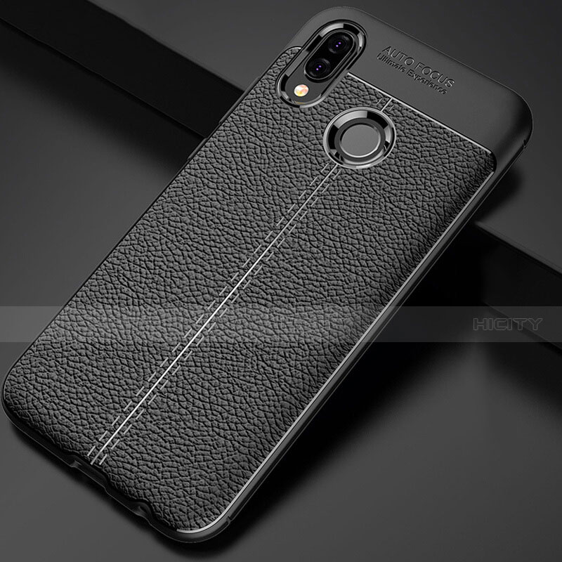 Custodia Silicone Morbida In Pelle Cover per Huawei P Smart+ Plus Nero
