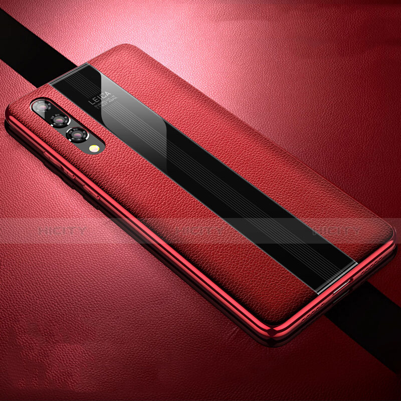 Custodia Silicone Morbida In Pelle Cover per Huawei P20 Pro Rosso