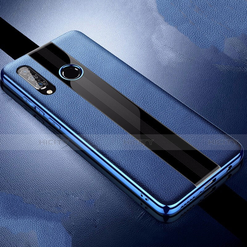 Custodia Silicone Morbida In Pelle Cover per Huawei P30 Lite Blu