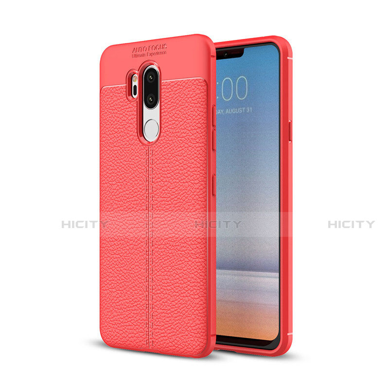Custodia Silicone Morbida In Pelle Cover per LG G7 Rosso