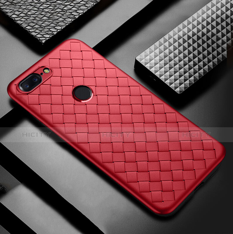 Custodia Silicone Morbida In Pelle Cover per OnePlus 5T A5010 Rosso