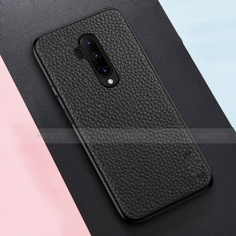 Custodia Silicone Morbida In Pelle Cover per OnePlus 7T Pro 5G Nero