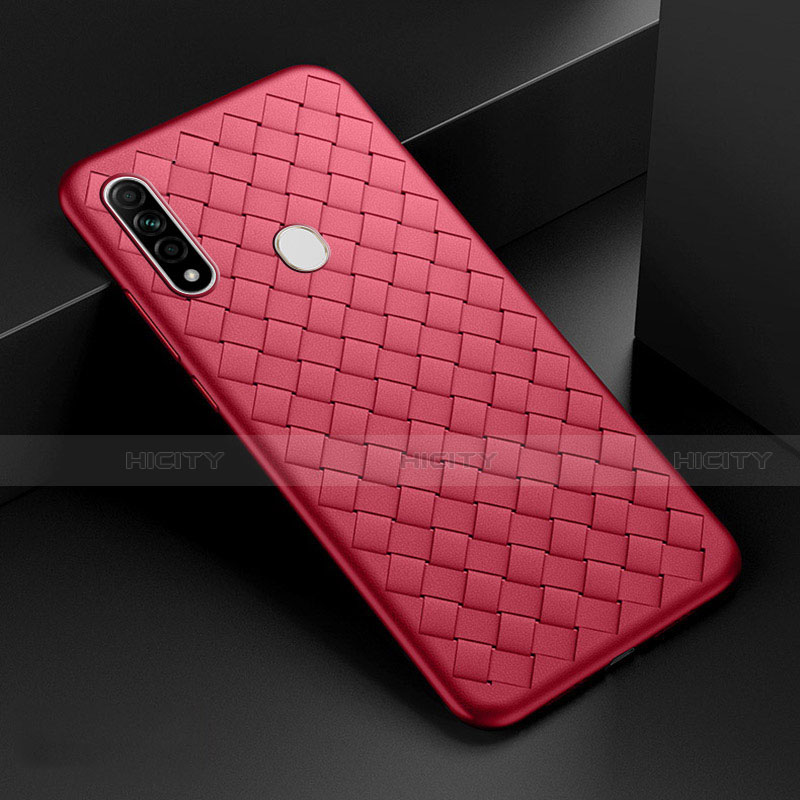 Custodia Silicone Morbida In Pelle Cover per Oppo A31 Rosso