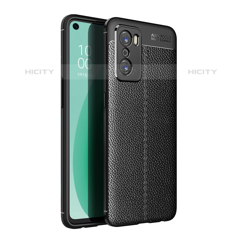 Custodia Silicone Morbida In Pelle Cover per Oppo A55S 5G Nero