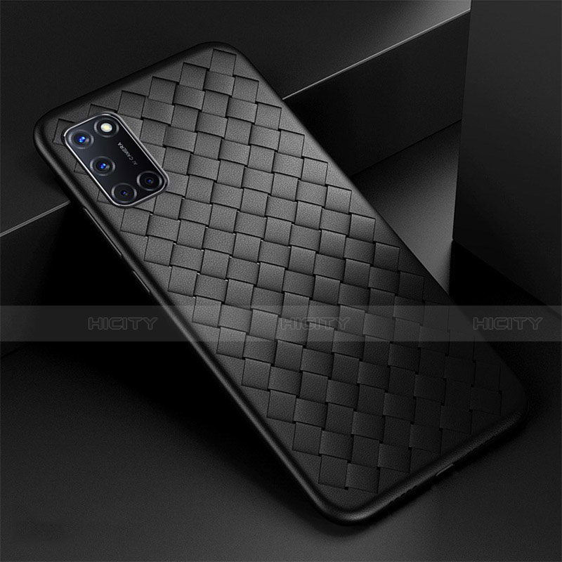 Custodia Silicone Morbida In Pelle Cover per Oppo A92 Nero