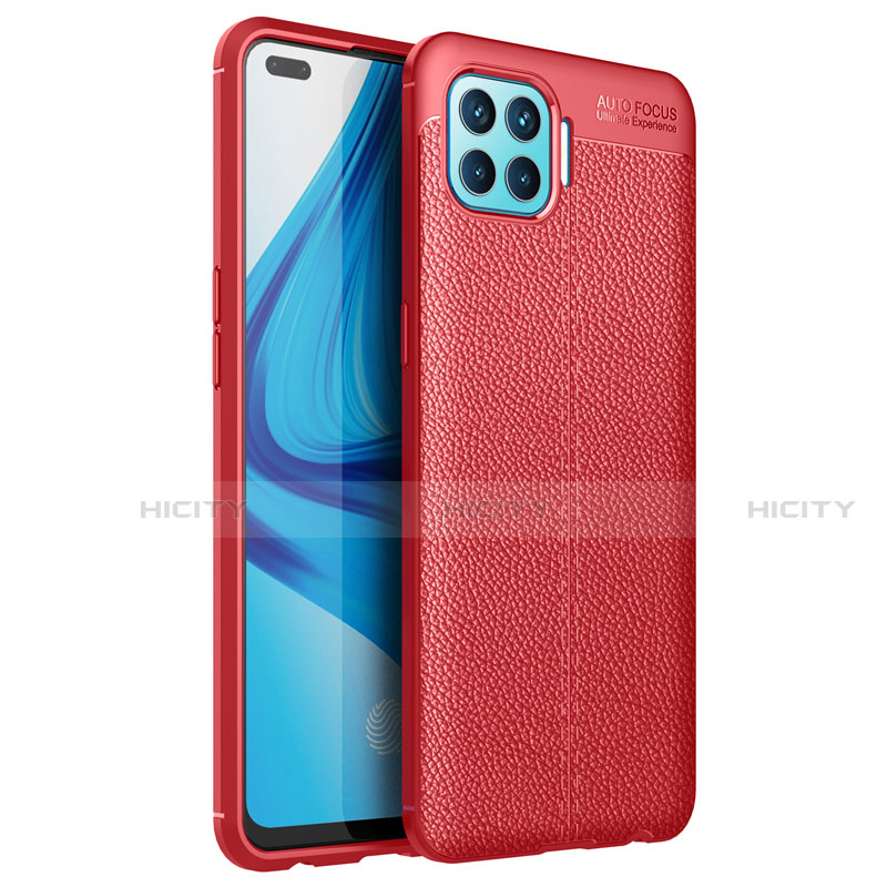 Custodia Silicone Morbida In Pelle Cover per Oppo A93 Rosso