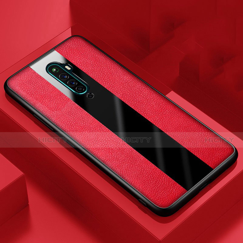 Custodia Silicone Morbida In Pelle Cover per Oppo Reno2 Z Rosso