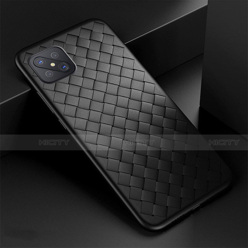 Custodia Silicone Morbida In Pelle Cover per Oppo Reno4 Z 5G Nero