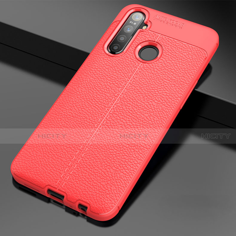 Custodia Silicone Morbida In Pelle Cover per Realme 5i Rosso