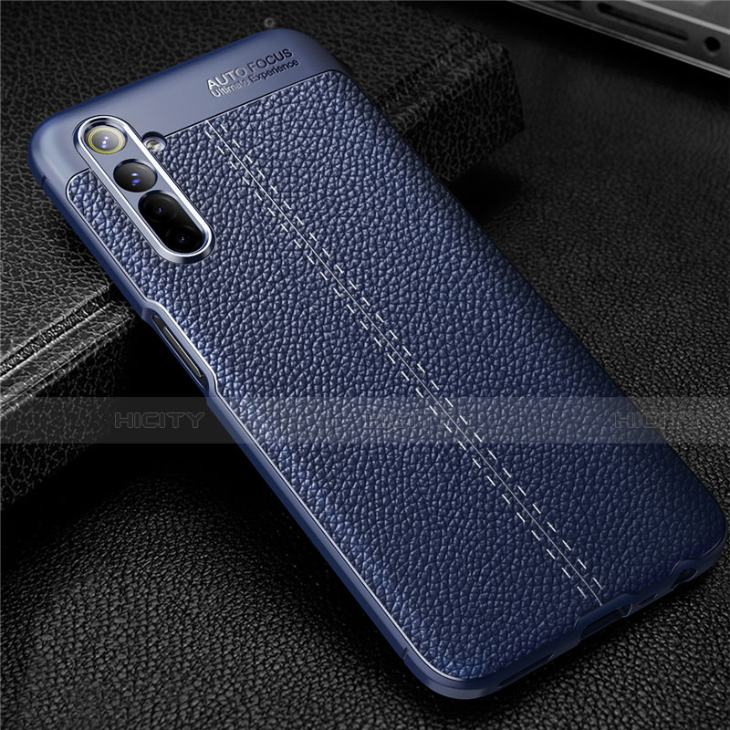 Custodia Silicone Morbida In Pelle Cover per Realme 6 Blu