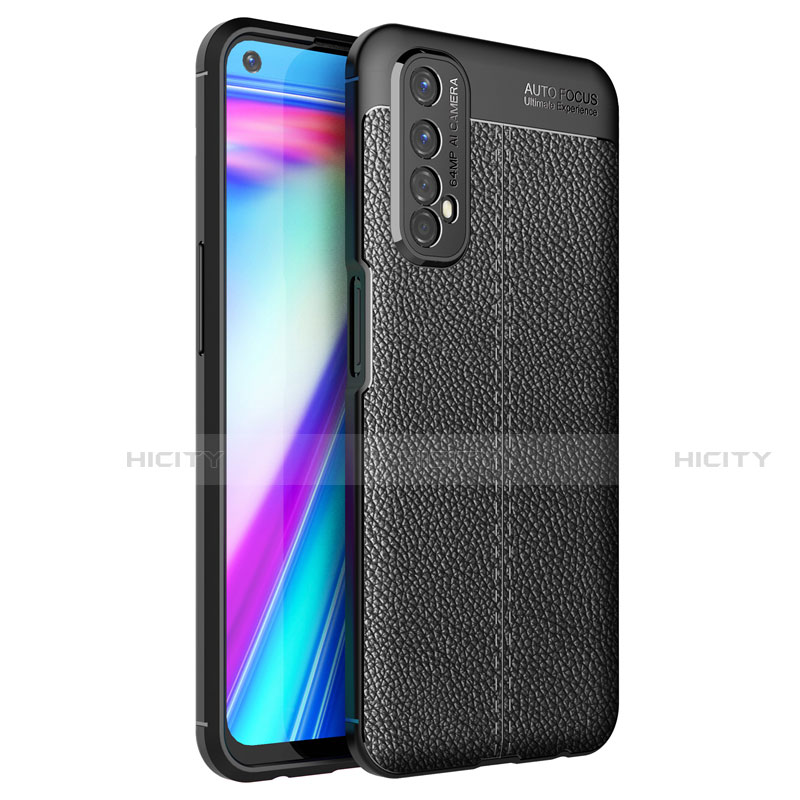 Custodia Silicone Morbida In Pelle Cover per Realme 7 Nero