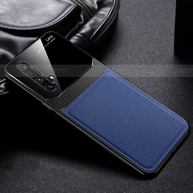 Custodia Silicone Morbida In Pelle Cover per Realme X50m 5G Blu