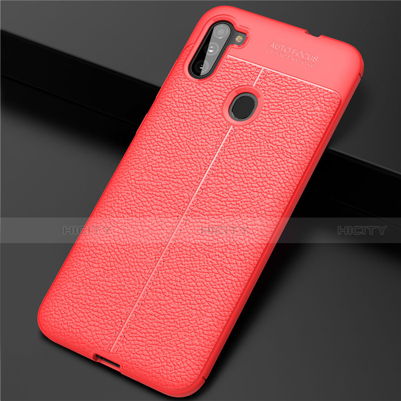 Custodia Silicone Morbida In Pelle Cover per Samsung Galaxy A11 Rosso