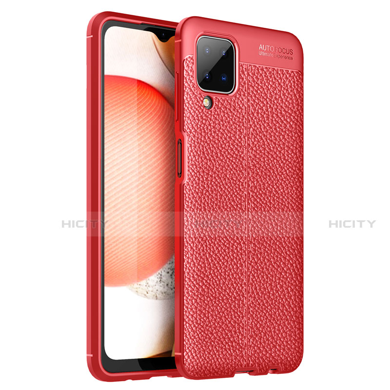 Custodia Silicone Morbida In Pelle Cover per Samsung Galaxy A12 Rosso