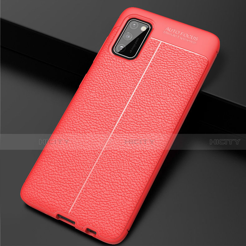 Custodia Silicone Morbida In Pelle Cover per Samsung Galaxy A41 Rosso