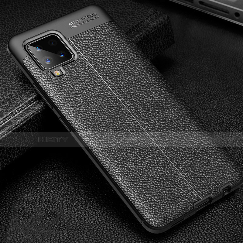 Custodia Silicone Morbida In Pelle Cover per Samsung Galaxy A42 5G Nero