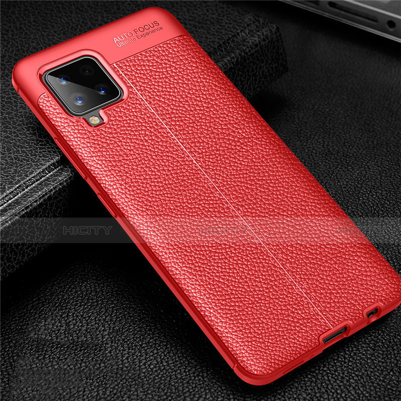 Custodia Silicone Morbida In Pelle Cover per Samsung Galaxy A42 5G Rosso