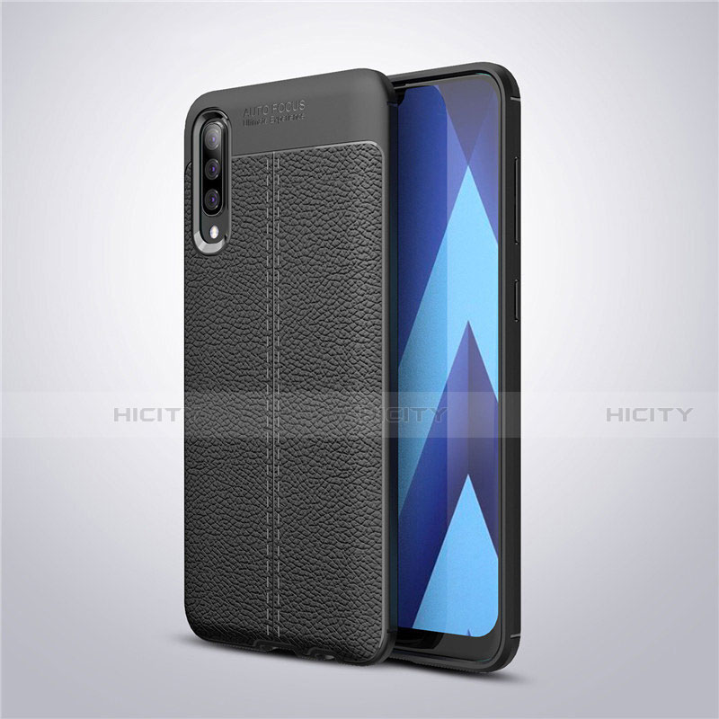 Custodia Silicone Morbida In Pelle Cover per Samsung Galaxy A50 Nero