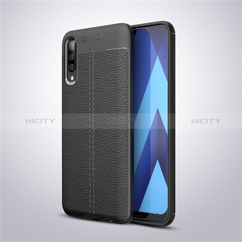 Custodia Silicone Morbida In Pelle Cover per Samsung Galaxy A50S Nero