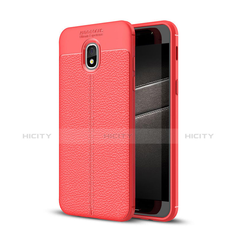 Custodia Silicone Morbida In Pelle Cover per Samsung Galaxy J3 (2018) SM-J377A Rosso