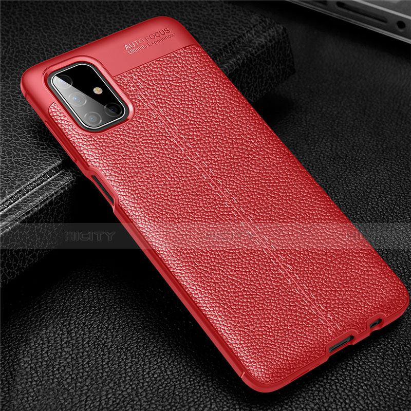 Custodia Silicone Morbida In Pelle Cover per Samsung Galaxy M51 Rosso