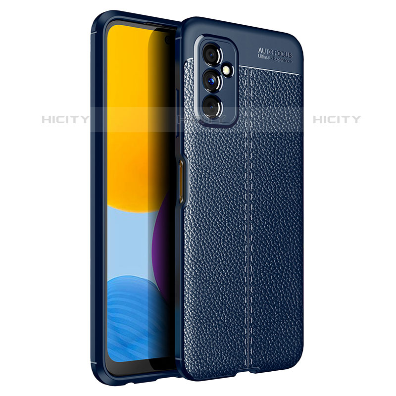 Custodia Silicone Morbida In Pelle Cover per Samsung Galaxy M52 5G Blu