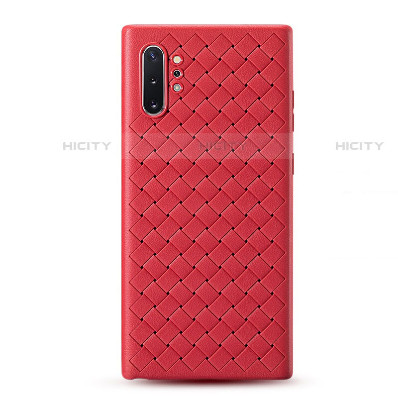 Custodia Silicone Morbida In Pelle Cover per Samsung Galaxy Note 10 Plus 5G Rosso
