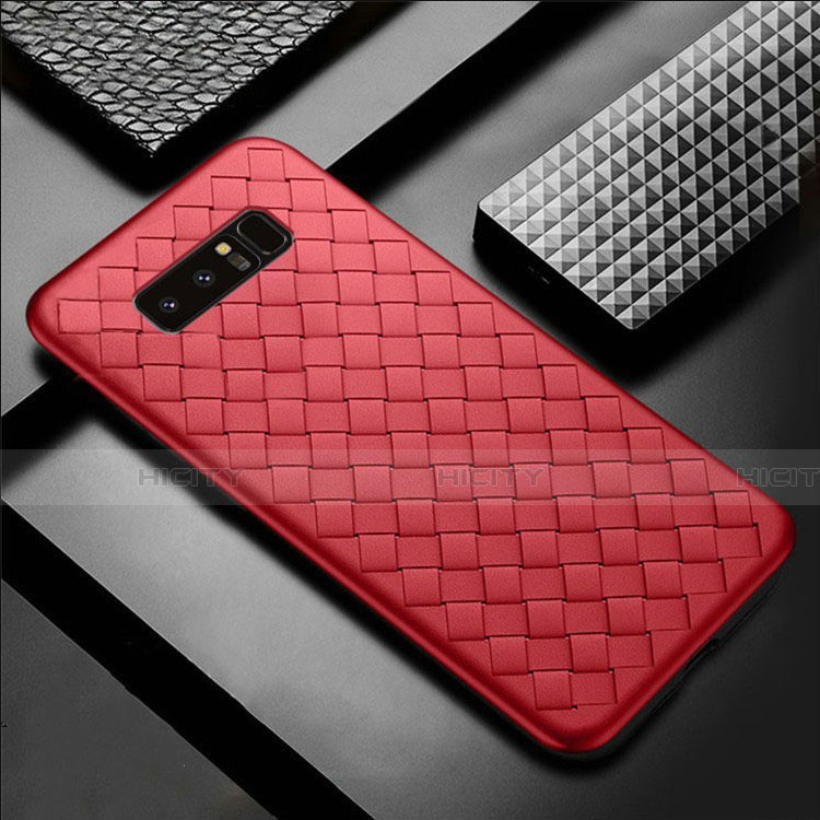Custodia Silicone Morbida In Pelle Cover per Samsung Galaxy Note 8 Rosso