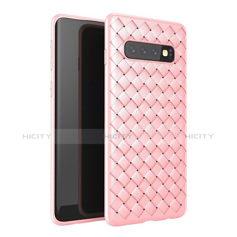 Custodia Silicone Morbida In Pelle Cover per Samsung Galaxy S10 Plus Oro Rosa